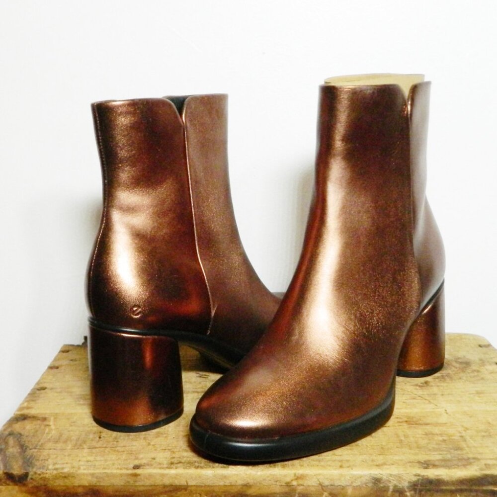 Ecco $225 Sculpted LX 55 mm Ankle Boot Bronze Antique EU 38 NIB! - Picture 8 of 11